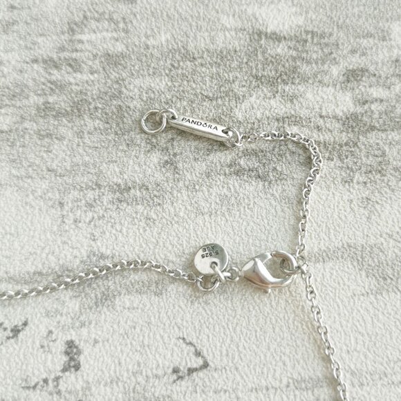NEW Pandora Elevated Heart Silver Zirconia Necklace #398425C01 Authentic - Picture 4 of 4